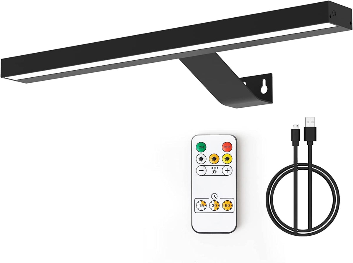 MIOBLUE wireless picture light bar illuminating wall art with adjustable brightness