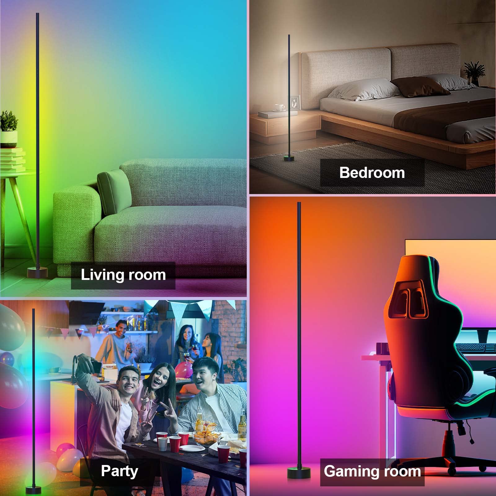 Miortior Corner Floor Lamp package contents with two lamps and adapters