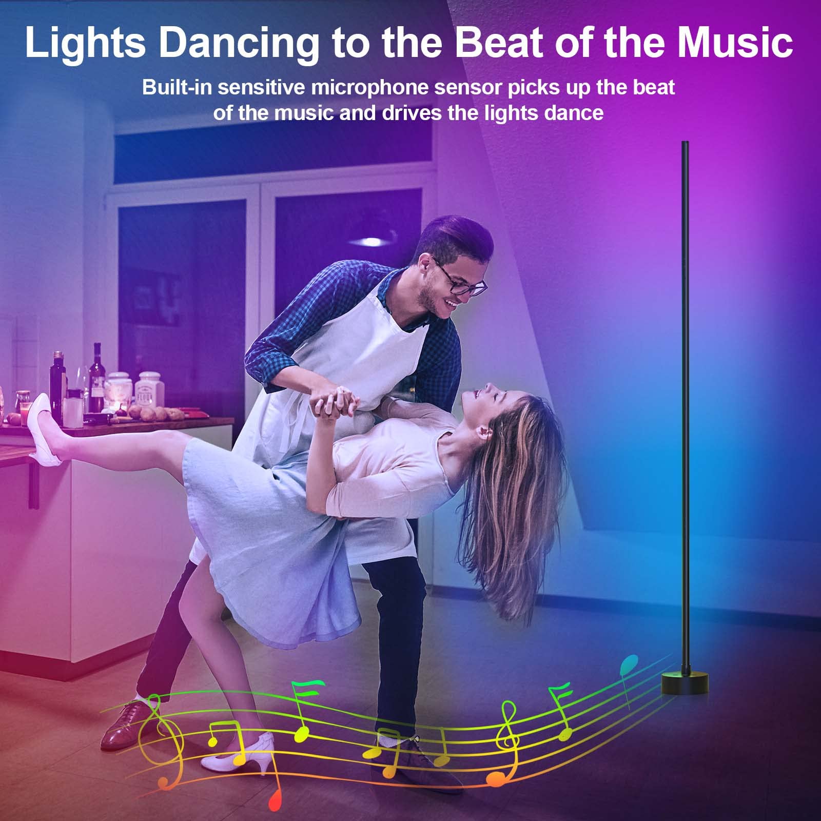 Miortior Corner Floor Lamp dynamic scenes enhancing entertainment lighting