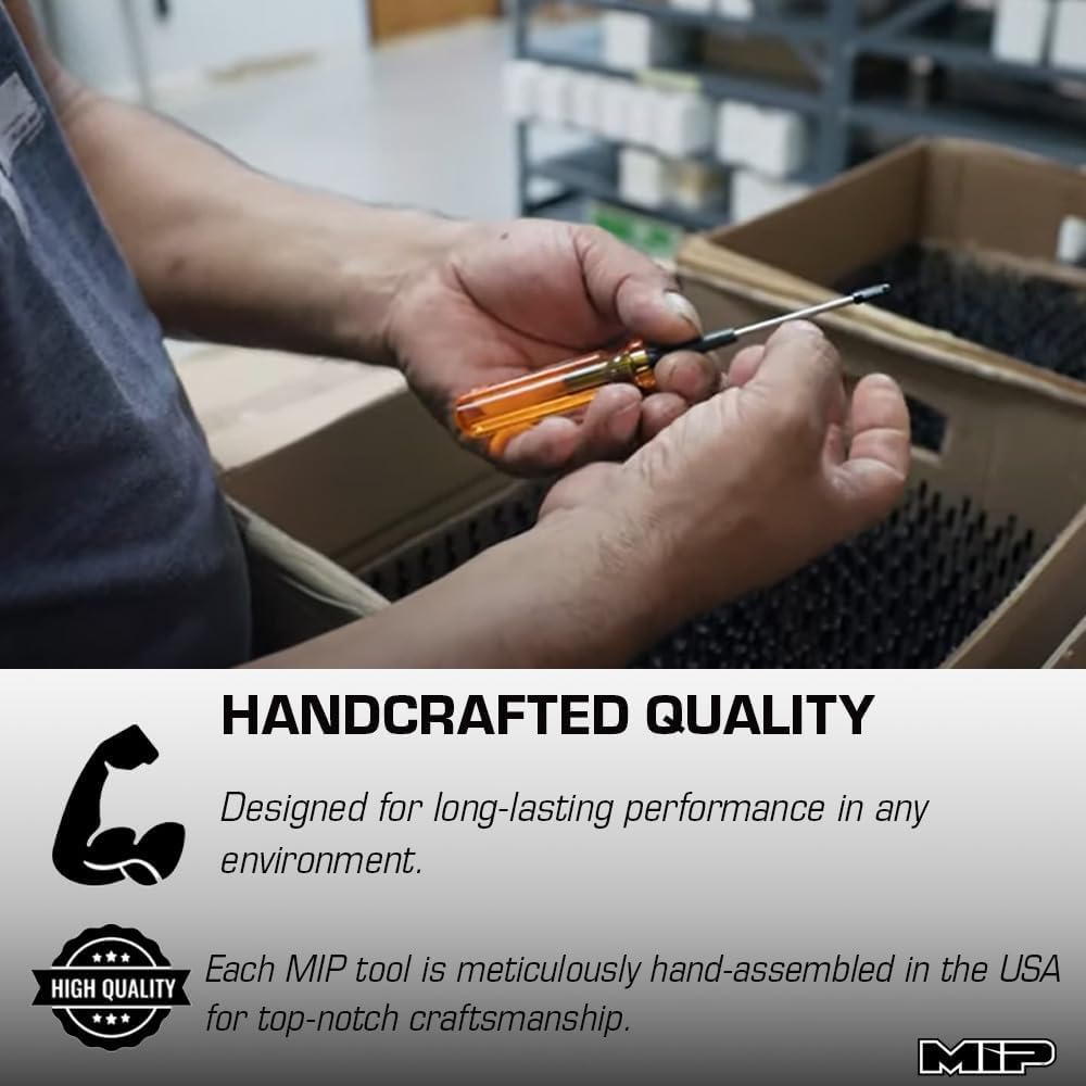 Color-coded rings on MIP handles for easy size recognition