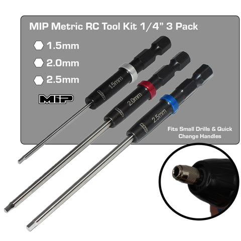 MIP RC Hex Bit Set 9612 2.0mm bits provide secure fastener engagement