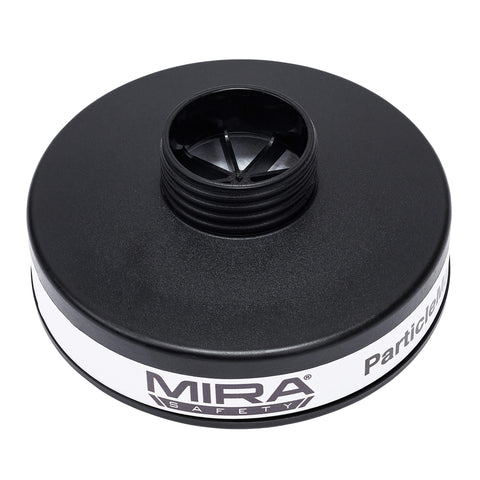 MIRA Safety 40mm filter in-use ready for quick replacement.