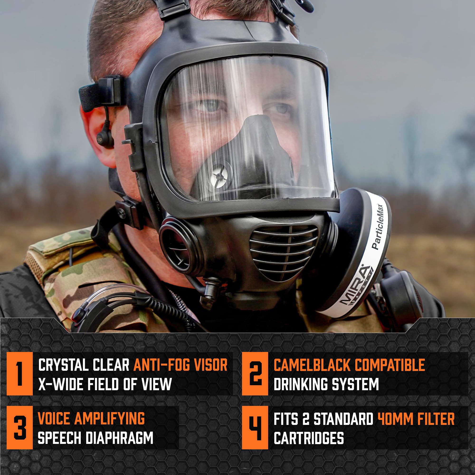 Hydration system on CM-6M with 900 mL bottle for on-site drinking