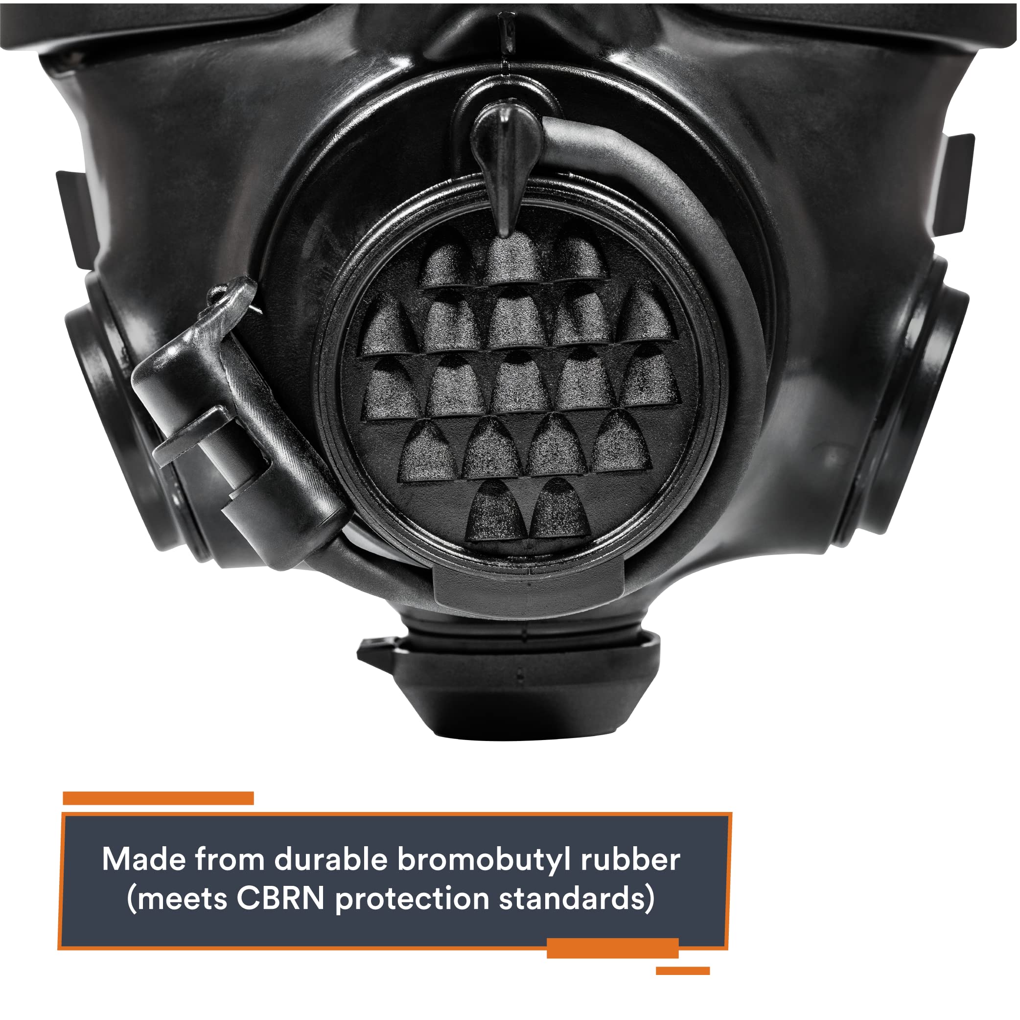 Mira Safety CM-8M filter compatibility with NATO-standard 40mm cartridges.