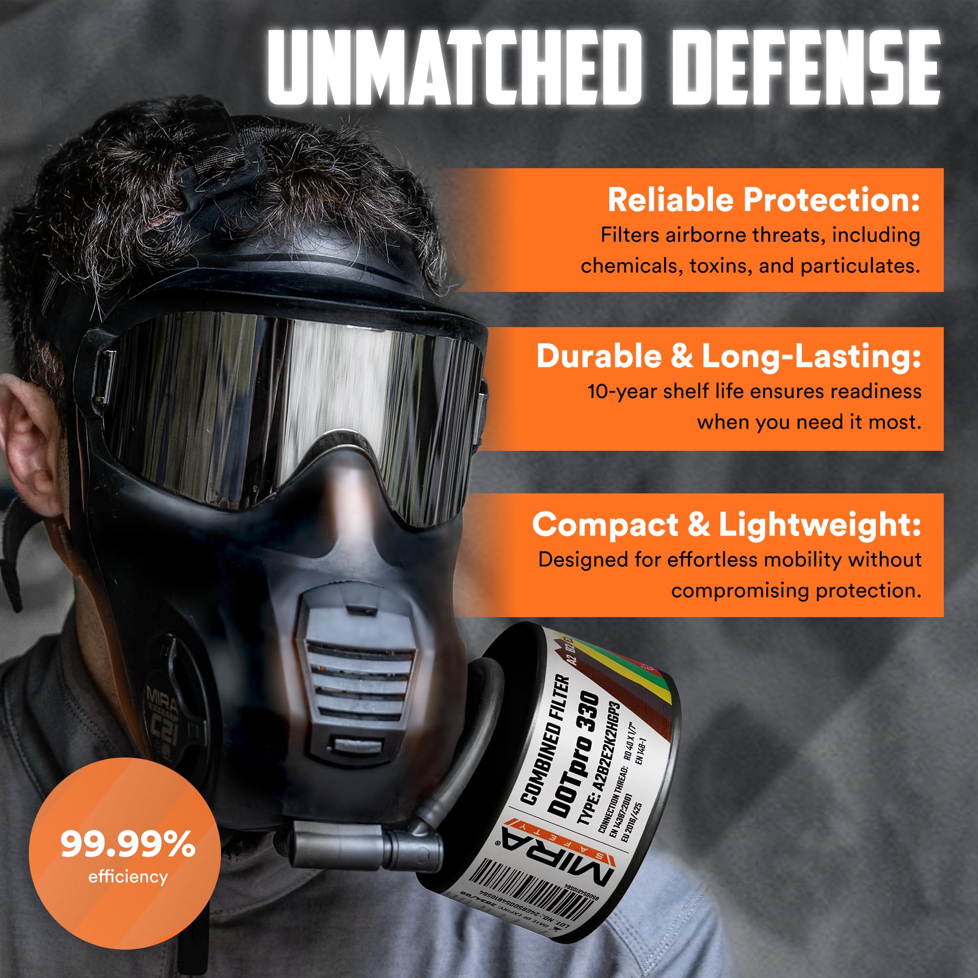 MIRA DotPro 330 side view shows compact 360 g design reducing fatigue during long wear.