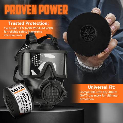 MIRA Safety DotPro 330 close-up emphasizes mercury vapor protection capability.