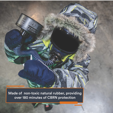 MIRA Safety Kids Mask Full-Face CBRN Large side view highlights compact profile