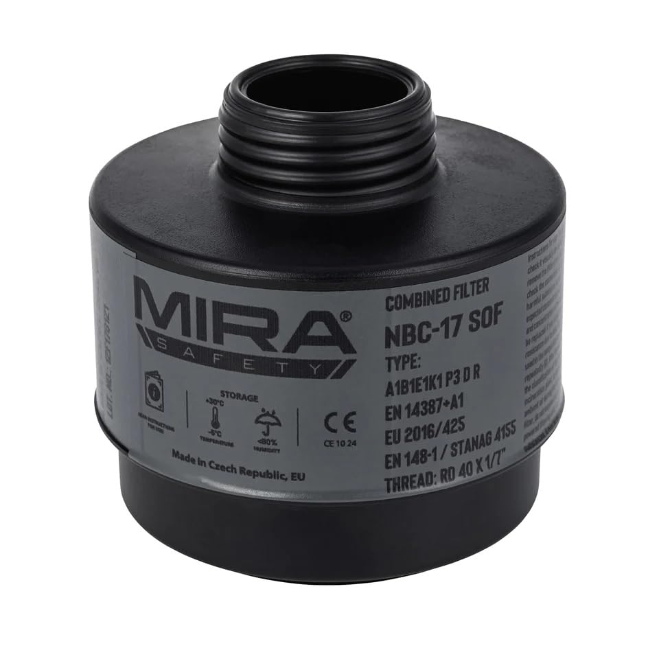 MIRA Safety NBC-17 SOF filter packaging, ready for stocking.