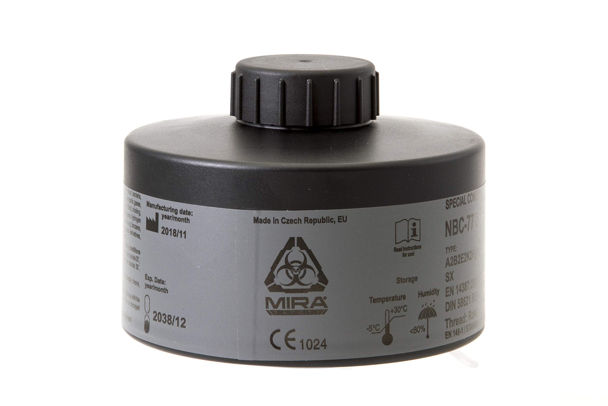 MIRA Safety NBC-77 SOF filter in packaging for storage and quick access