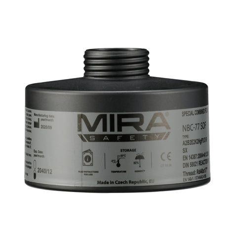 MIRA Safety NBC-77 SOF filter canister for 40mm NATO compatibility and full-face masks