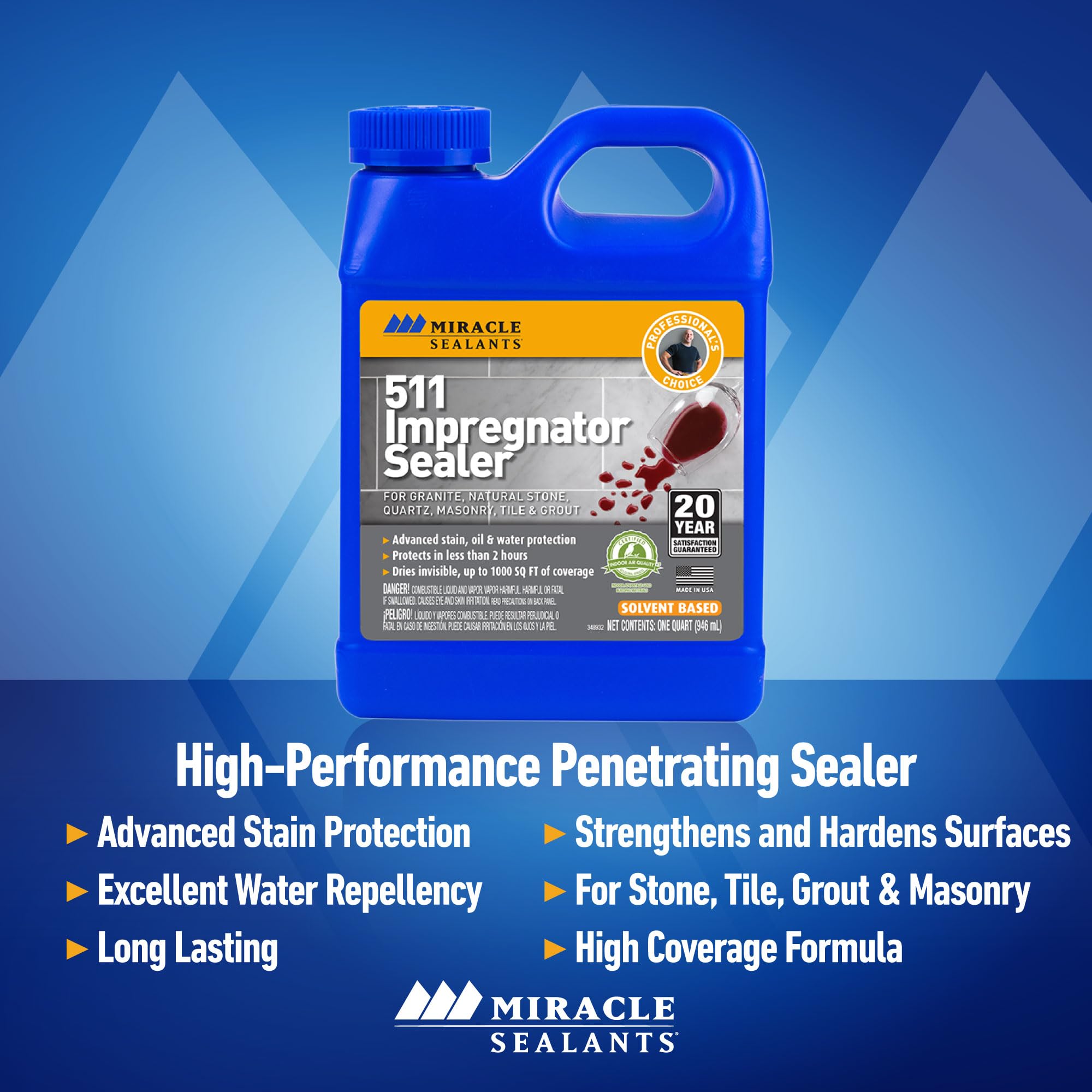 Miracle Sealants 511 Impregnator application demonstrating even coverage.