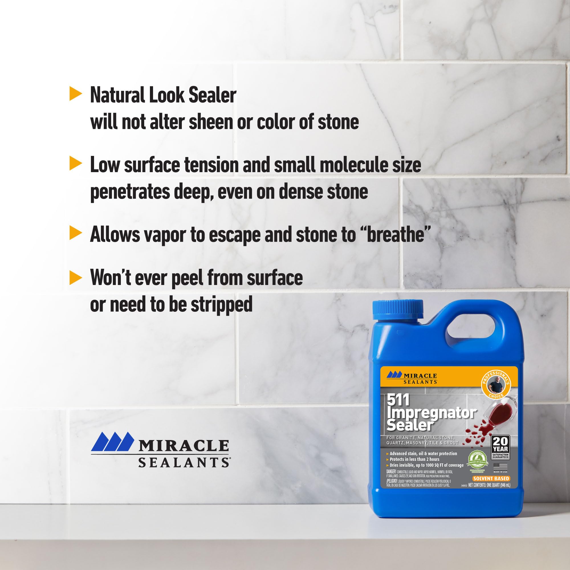 Miracle Sealants 511 Impregnator on tiles ready for sealing.