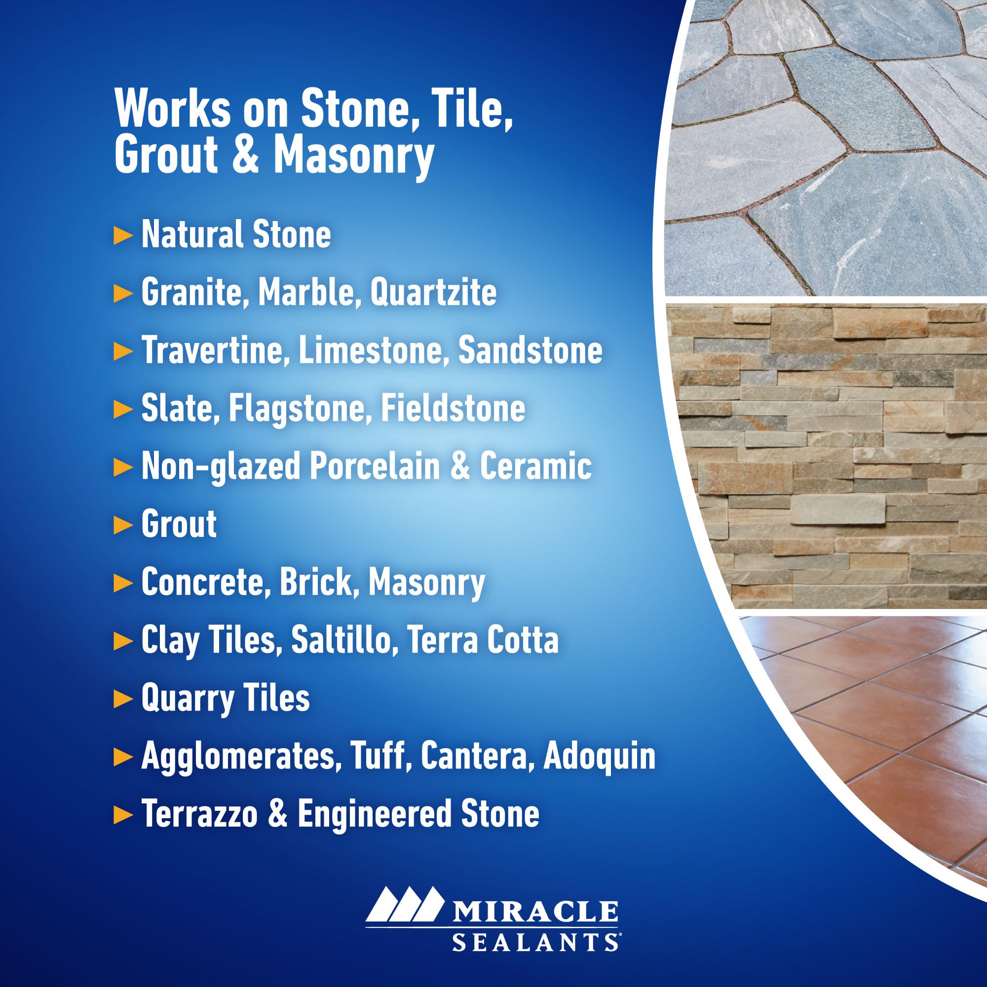 Miracle Sealants 511 Seal and Enhance on grout lines provides grout release and unified finish