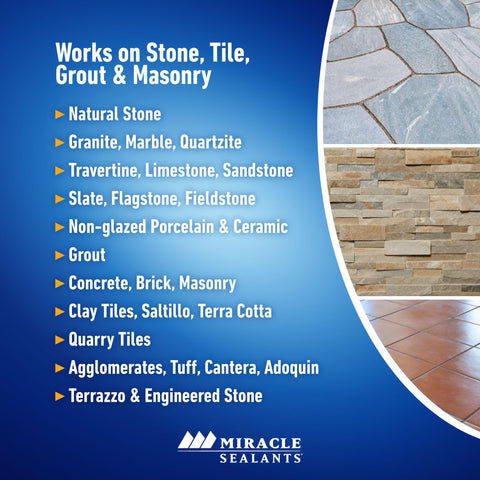 Miracle Sealants 511 Seal and Enhance on grout lines provides grout release and unified finish