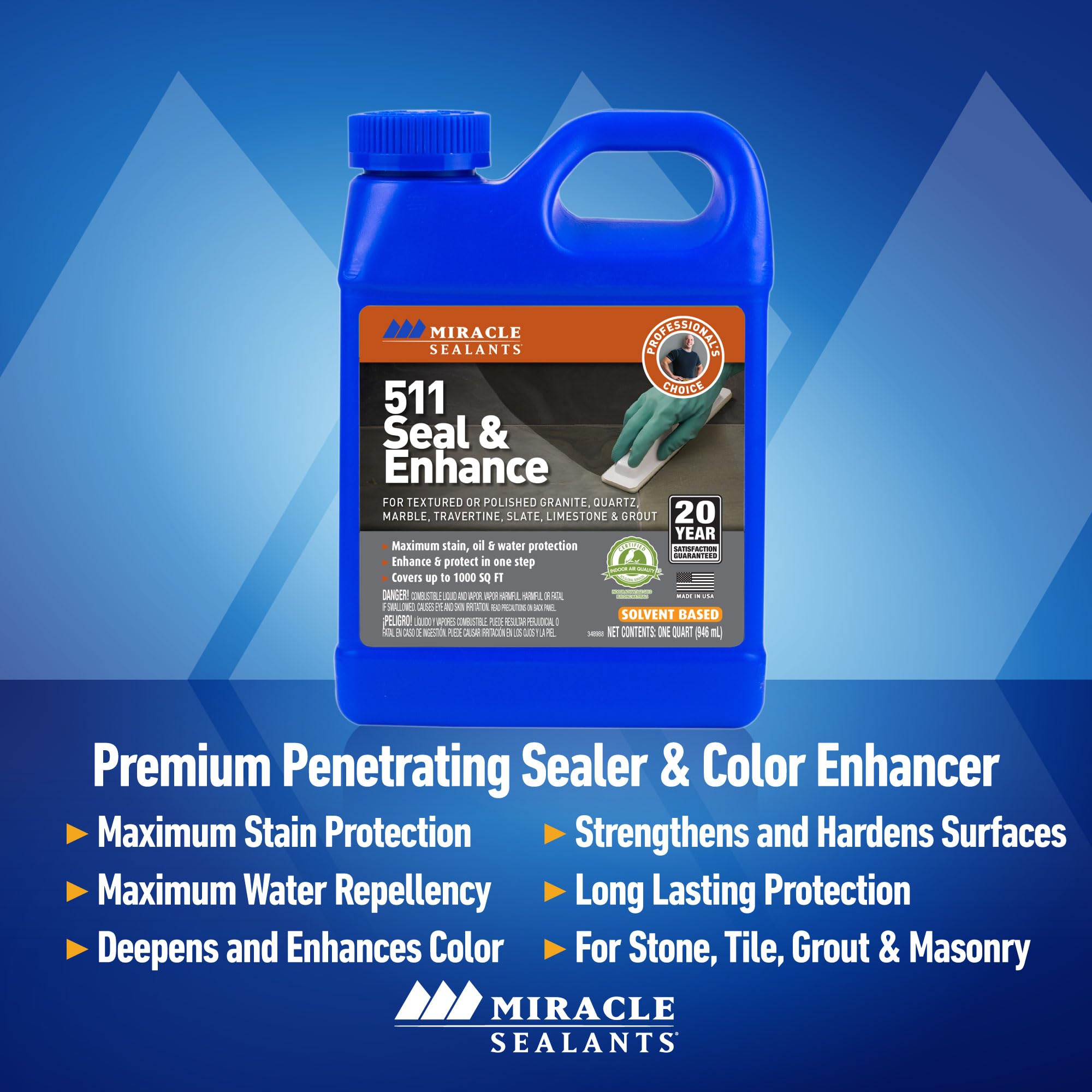 Miracle Sealants 511 Seal and Enhance label close-up showing color-enhancing formula