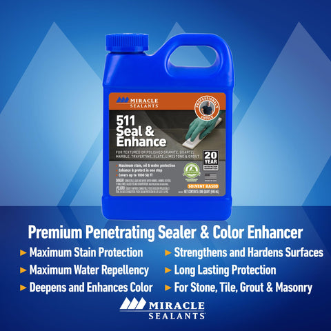 Miracle Sealants 511 Seal and Enhance label close-up showing color-enhancing formula