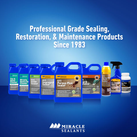 Miracle Sealants Tile & Stone Cleaner gentle formula preserves polish during routine cleaning.