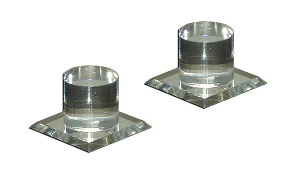 Mirart pull handle with round acrylic mirror knob on glass; strong adhesive for doors and cabinets