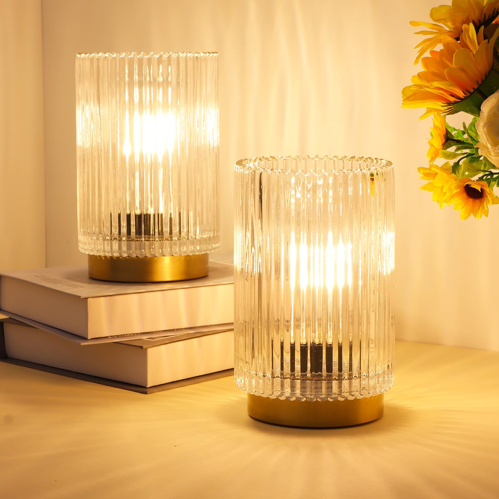 Mirasium amber and green glass options diffuse warm light beautifully