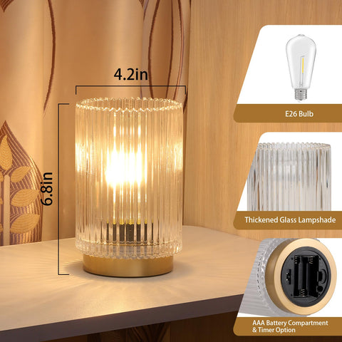 Mirasium cordless table lamp shown on a shelf inside a modern room