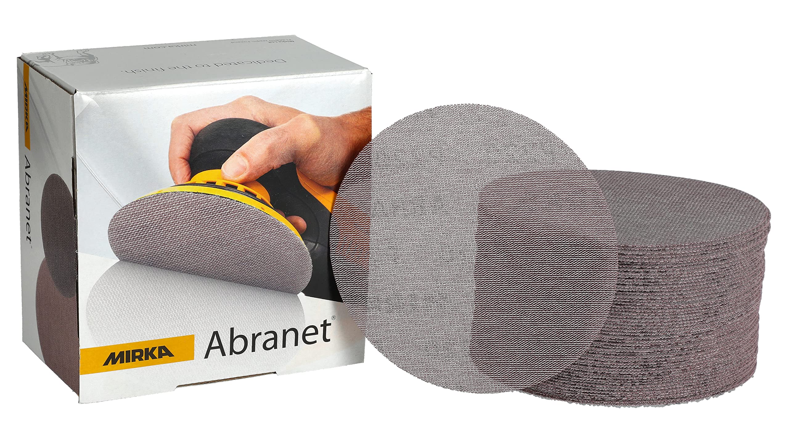 Mirka Abranet 6-Inch disc for dust-free sanding on wood and metal projects.