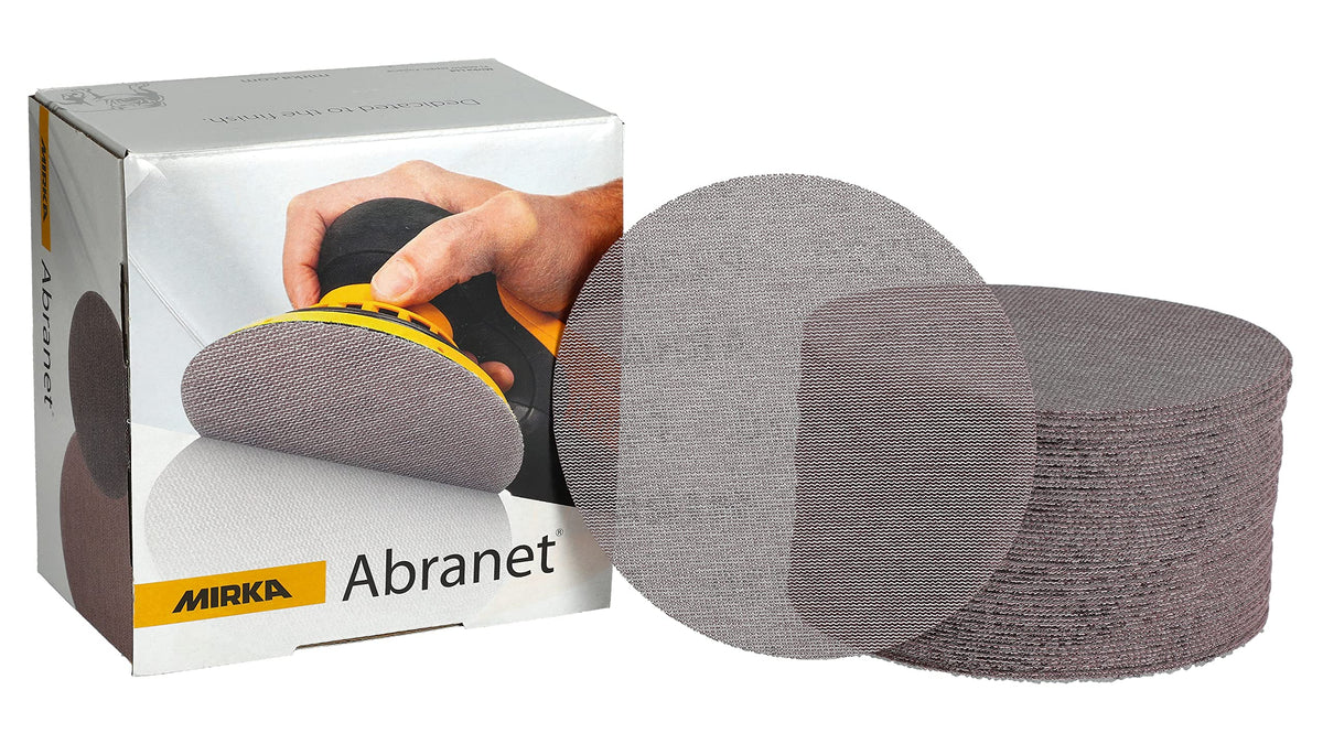 Mirka Abranet 6-Inch disc for dust-free sanding on wood and metal projects.