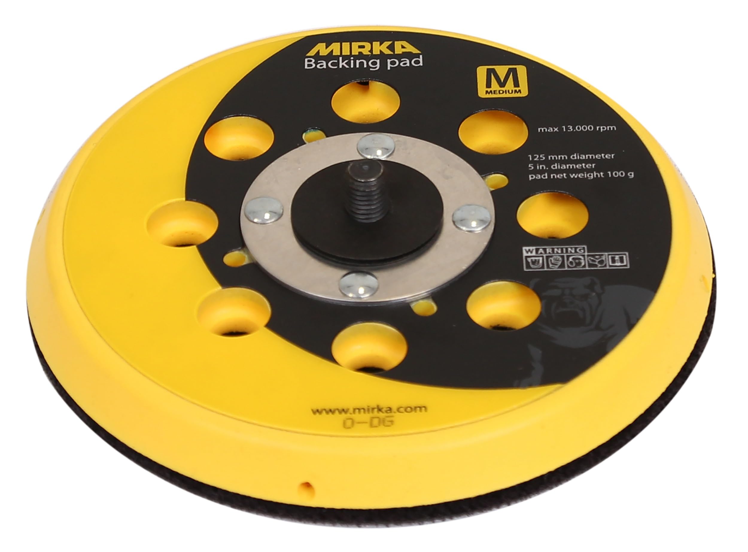 Mirka 5 inch vacuum pad with multi hole design aids dust extraction
