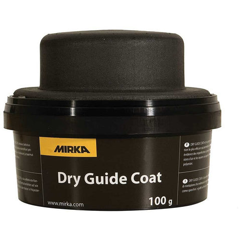Mirka Dry Guide Coat with applicator enables quick scratch visibility during sanding.