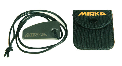 Mirka S-Blade Shark Denibbing Tool removes dirt nibs from painted surfaces, contoured for tight spots.