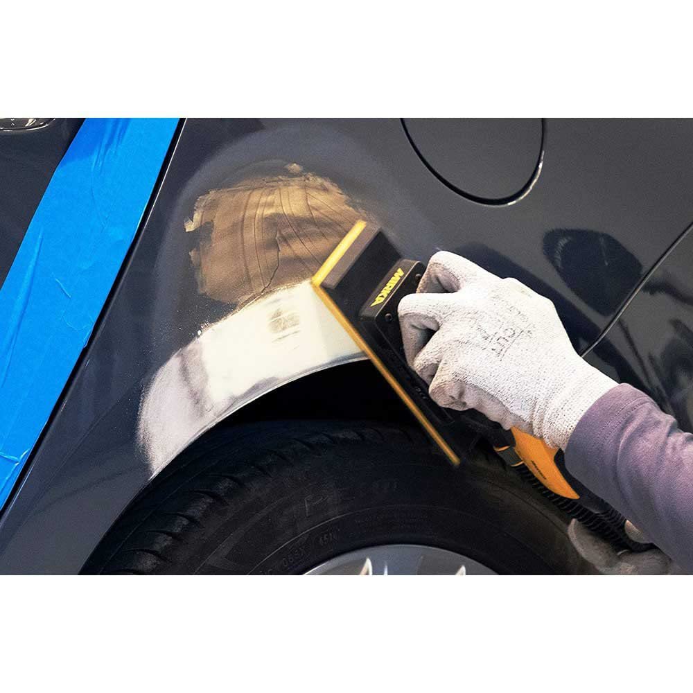 Mirka Dry Guide Coat reveals fine scratches on primed surfaces for quick assessment.
