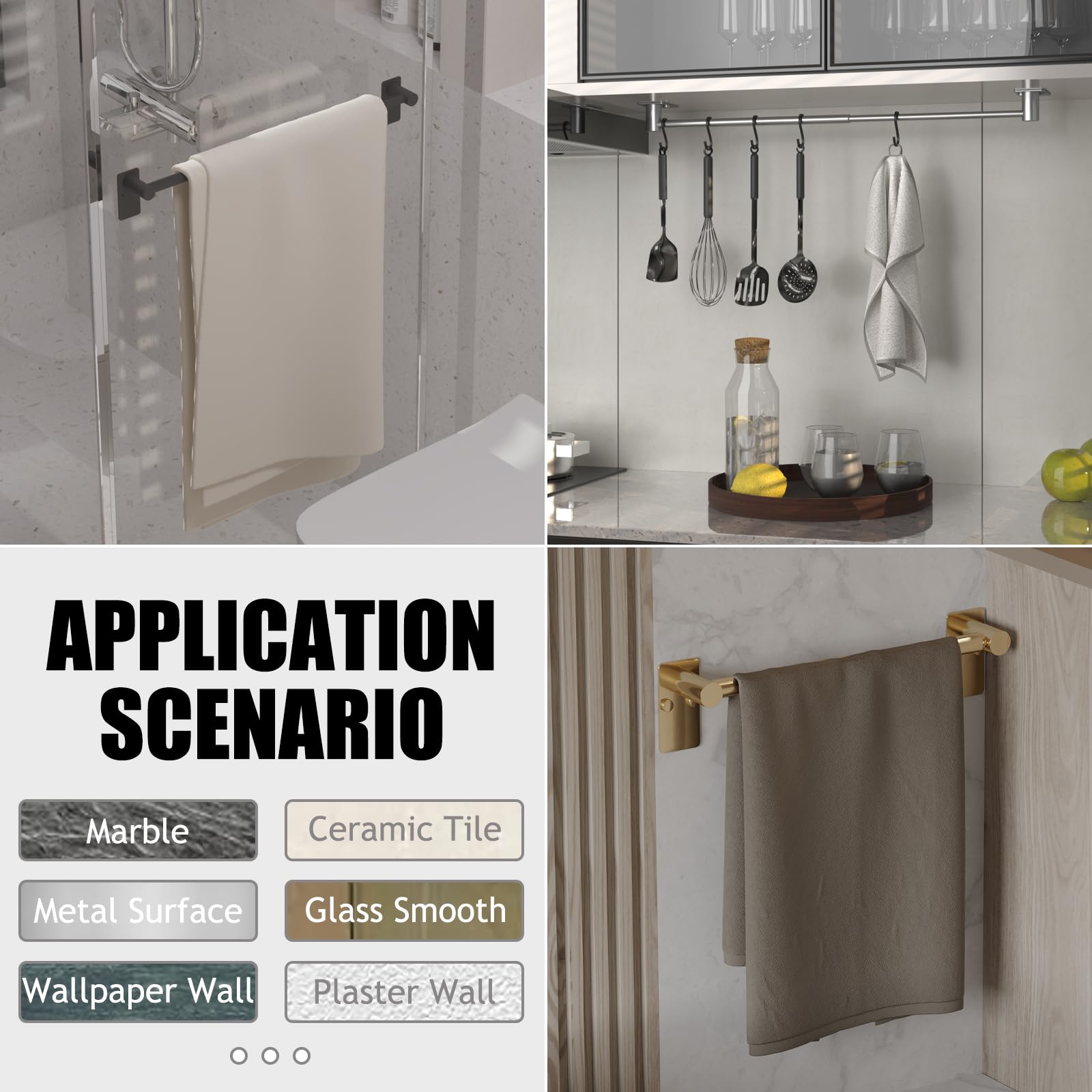 MIROAMZ Towel Bar durable in humid environments like bathroom or kitchen