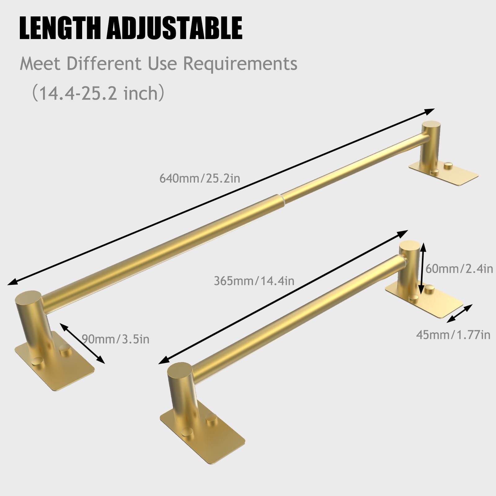 MIROAMZ Towel Bar made from premium thickened metal for durability