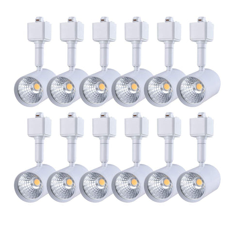 Mirrea 12-pack LED track heads with adjustable rotation for precise accents.