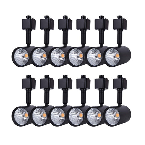 Mirrea 12-pack LED track light heads for versatile accent lighting in galleries.