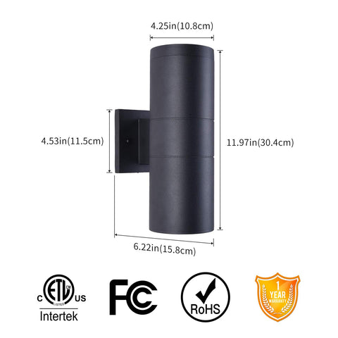 Mirrea aluminum cylinder wall sconce in matte black for a contemporary look.