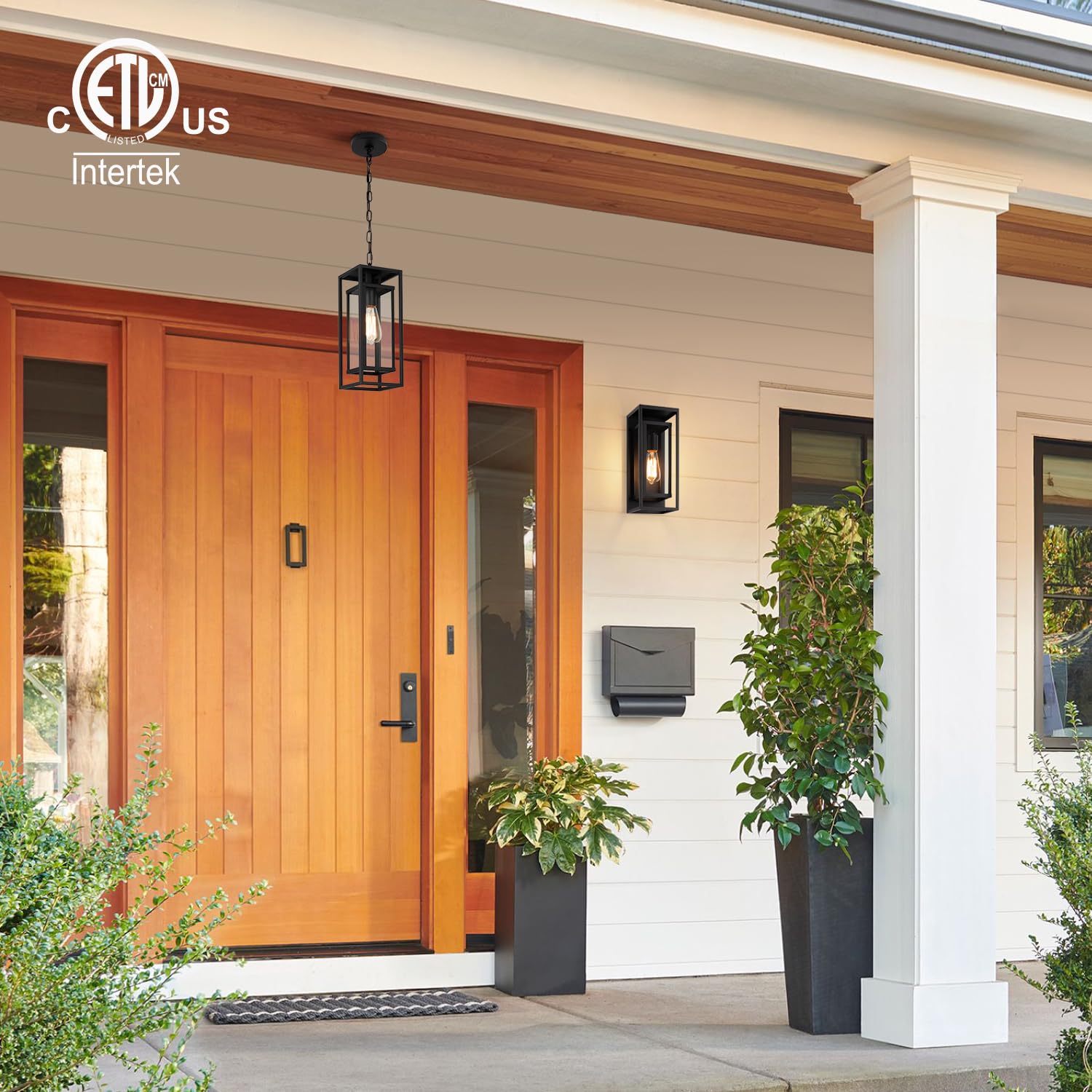 Mirrea front door lantern suitable for entryways, patios, and gazebos.