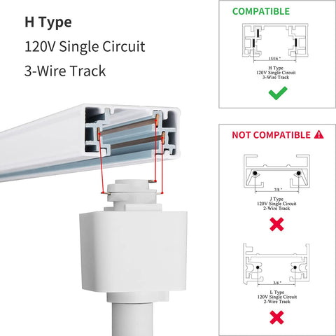 Mirrea LED track head offers 350° horizontal and 90° vertical rotation for wall art.