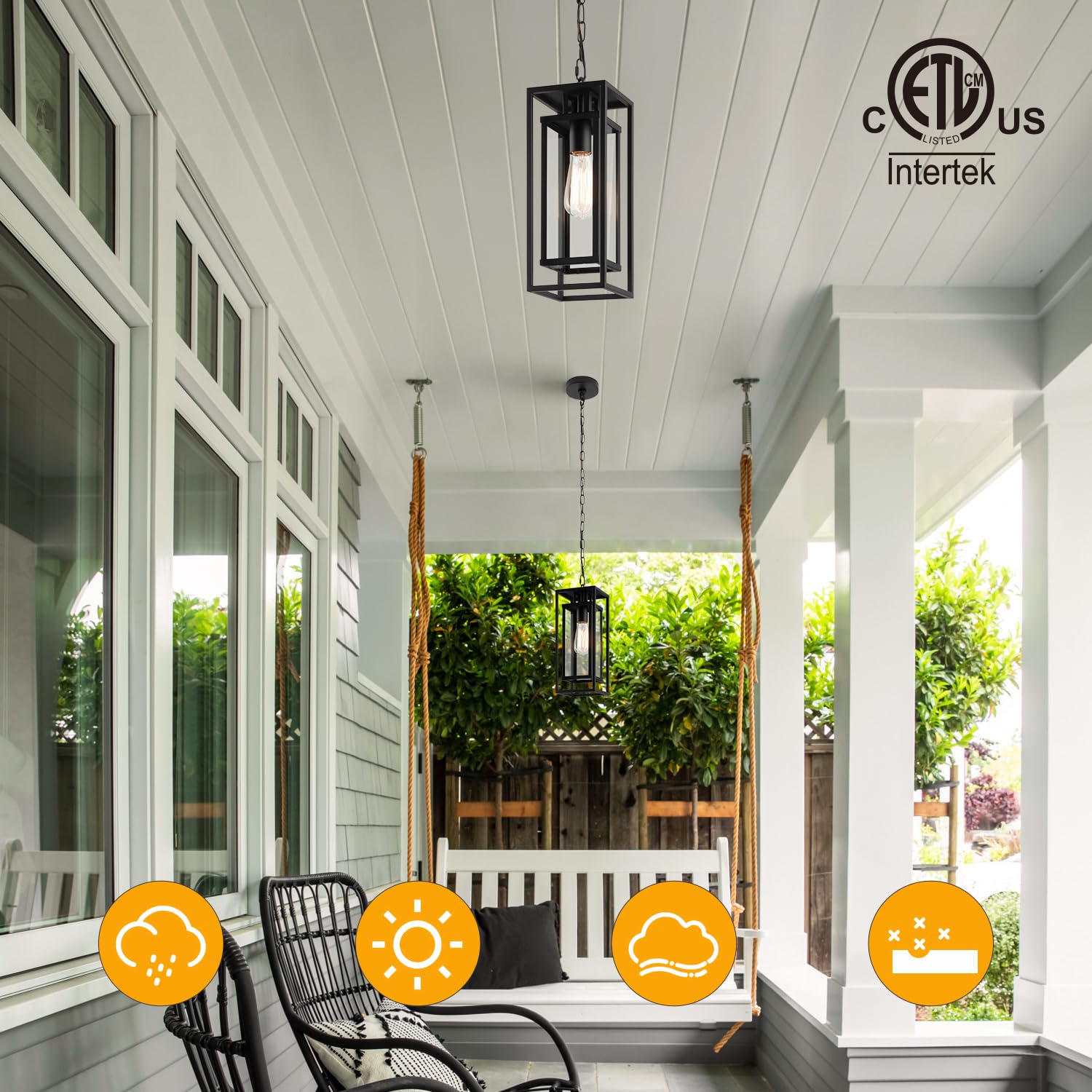 Mirrea pendant light with adjustable chain suited for varied ceiling heights.