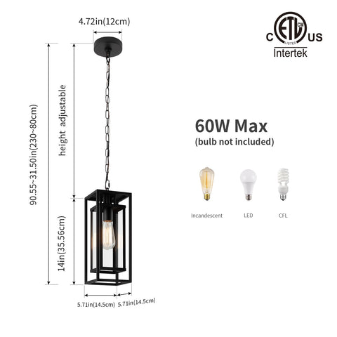 Mirrea pendant light hanging on a porch creating a warm exterior ambiance.