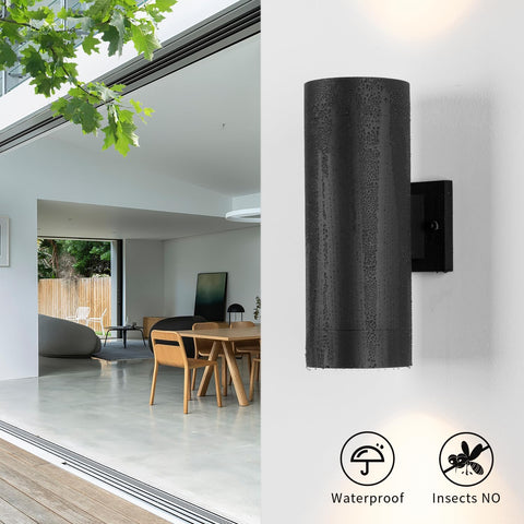 Mirrea porch light with tempered glass cover for outdoor use.