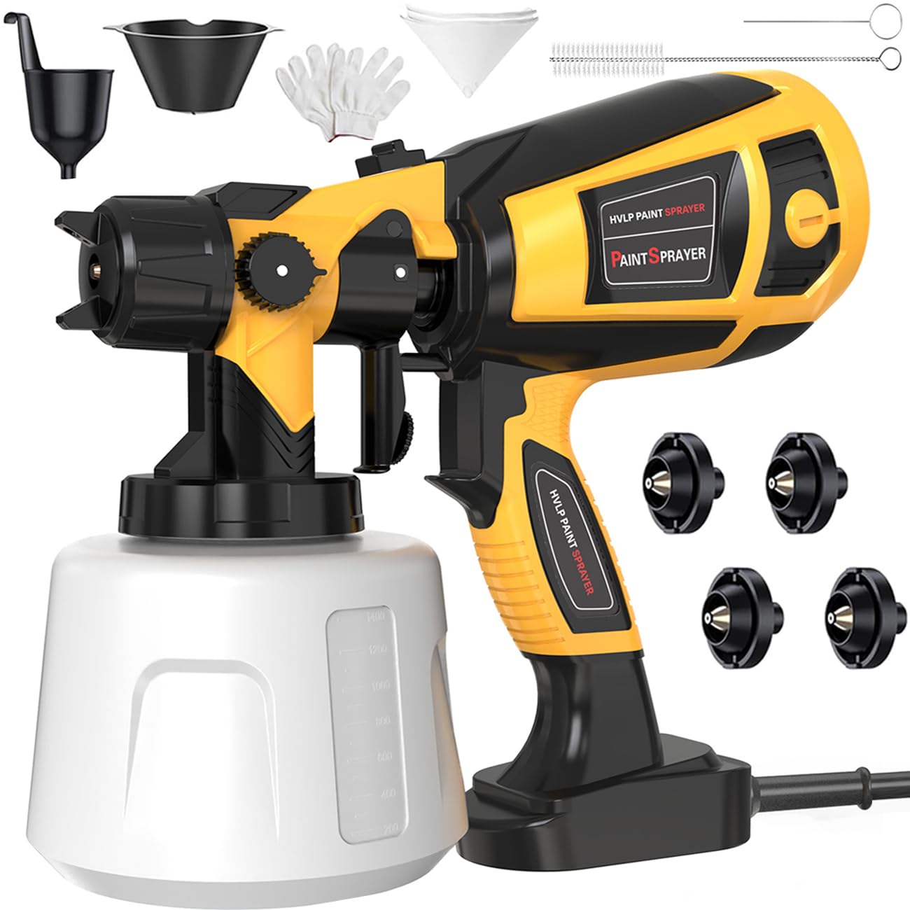 MirrorZone 1000W paint sprayer side view showing ergonomic design and power