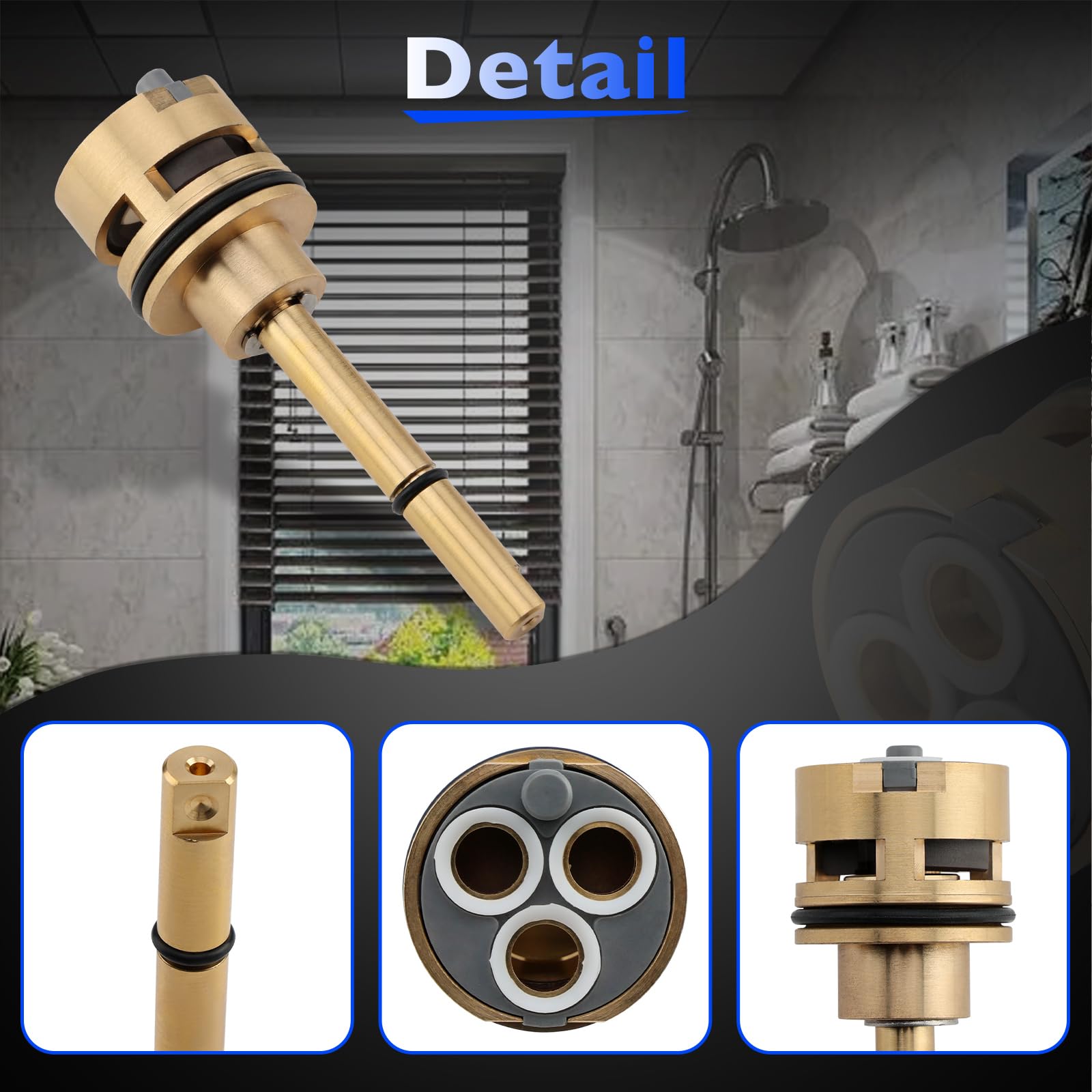 Misakomo brass valve cartridge inside shows precise fit for stable temperature control.