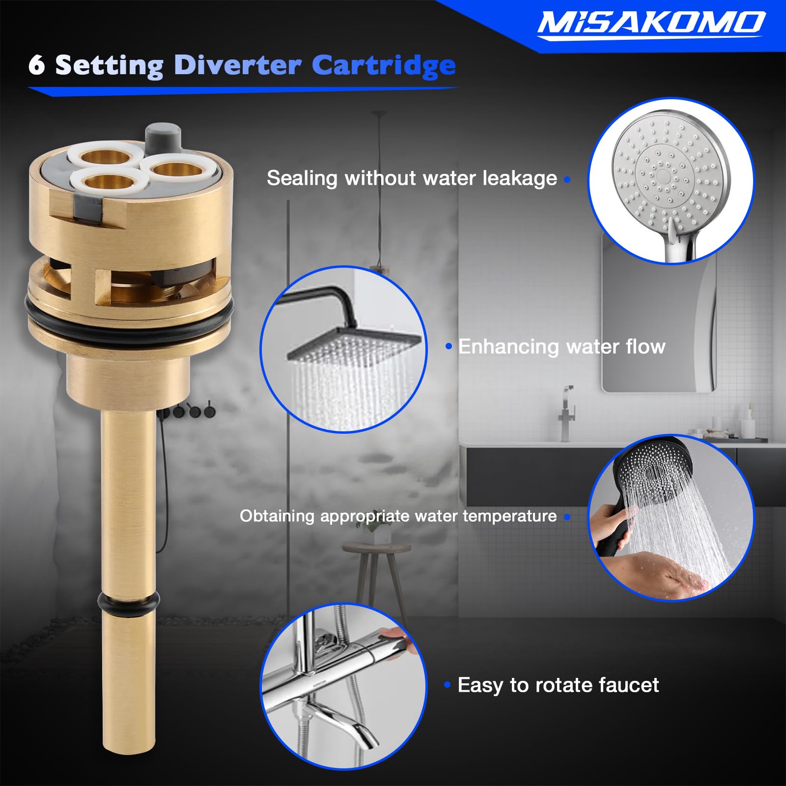 Misakomo installation handle step illustration for easy DIY replacement.