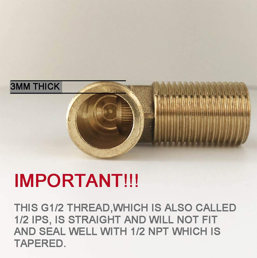 MISSMIN 1/2 IPS straight-thread adapter ensures compatible connections to G1/2 taps