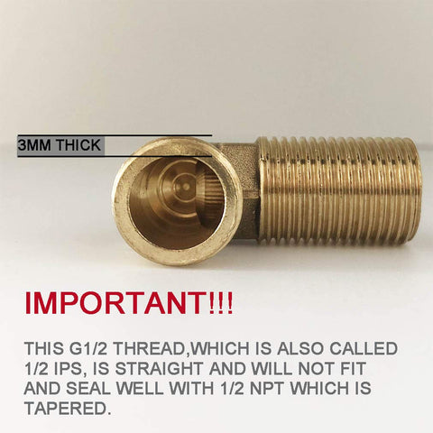 MISSMIN 1/2 IPS straight-thread adapter ensures compatible connections to G1/2 taps