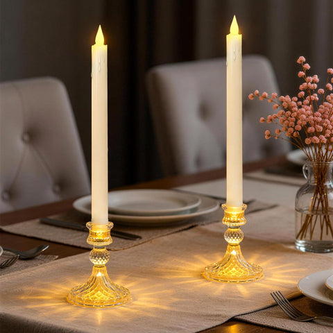 MISSTIME hexagon glass holder showcases the crystal-inspired centerpiece design.