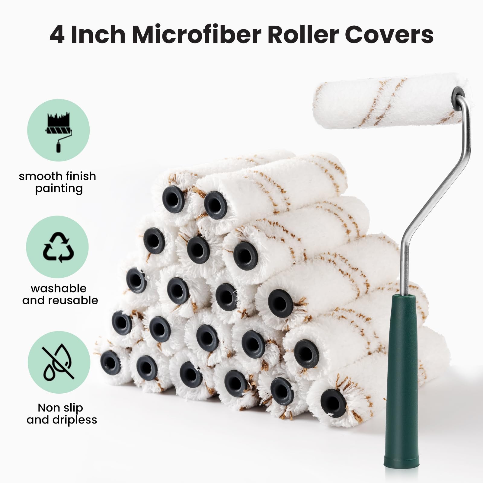 Mister Rui 4-inch roller reaches tight spaces for smooth, uniform coats.