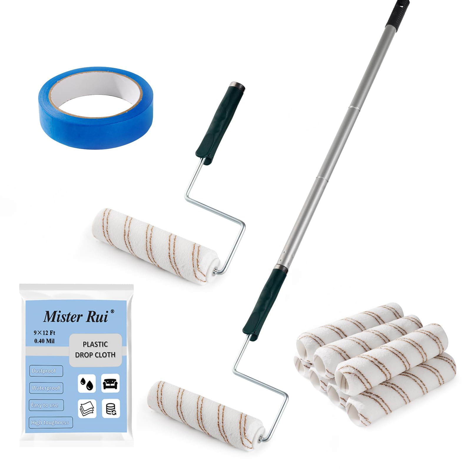 Mister Rui 9-Inch paint roller cover delivering smooth, lint-free coverage.