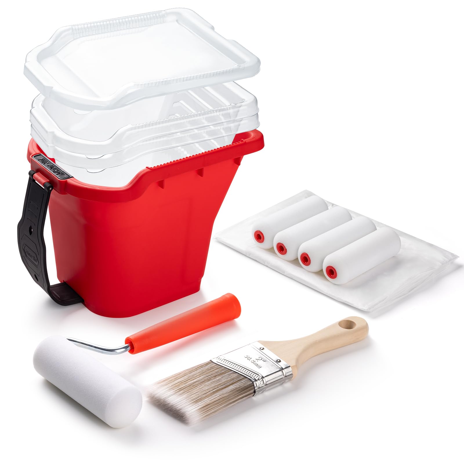 Mister Rui hand held paint bucket kit with magnetic holder for mess-free trimming
