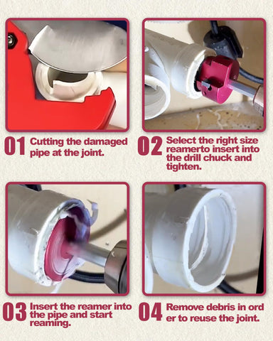 Misurel reamer used with a drill for quick reaming on site